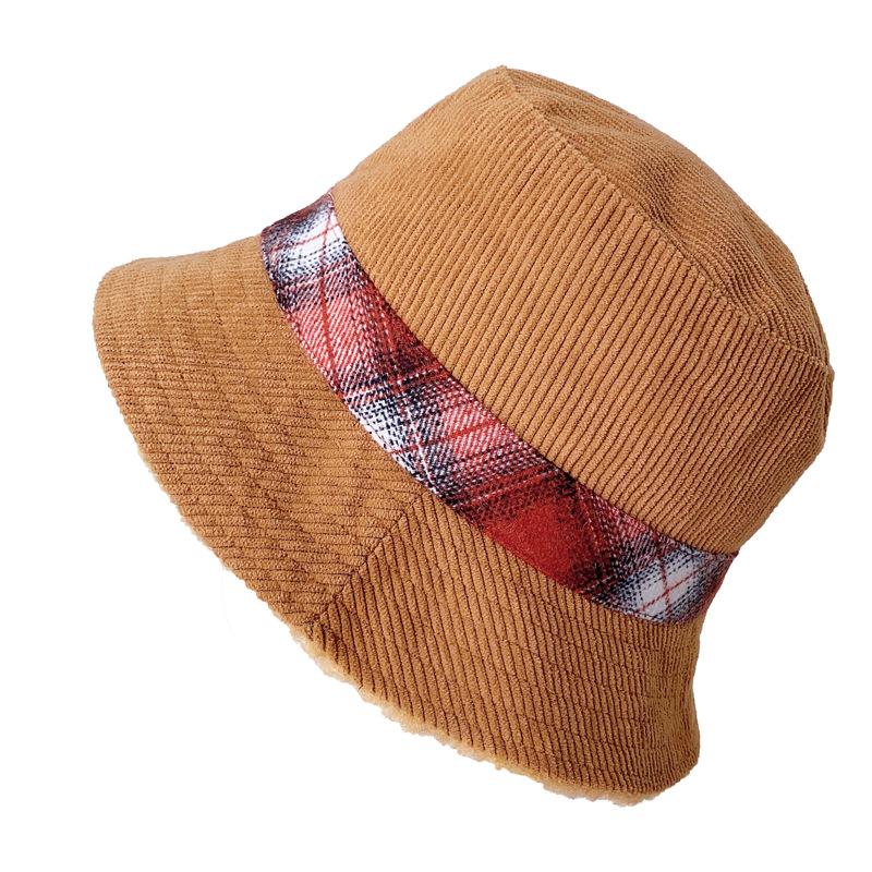 

Winter Women Corduroy Bucket Hat Double Sided Thickened Soft Warm Lambswool Man Fishing Cap Outdoor Vacation Girl Hat, Black