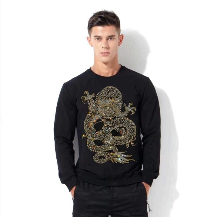 

2021 New Designer Sweatshirt Men O-neck Hot Drill Casual Streetwear Tops Hoodies 7zi1, As picture shown