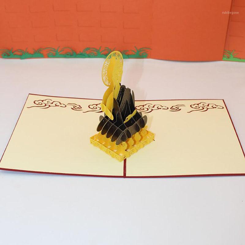 

Creative 3D Handmade Carving Traditional Buddhism Sakyamuni Paper Invitation Handcrafted Origami Card Bussiness Travel Gift1