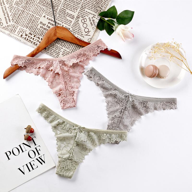 

Sexy Lace Panties Woman Thong G-String Female Hollow out Underwear For Woman Sexy Lace Thongs Transparent Panties Dropshipping, Black