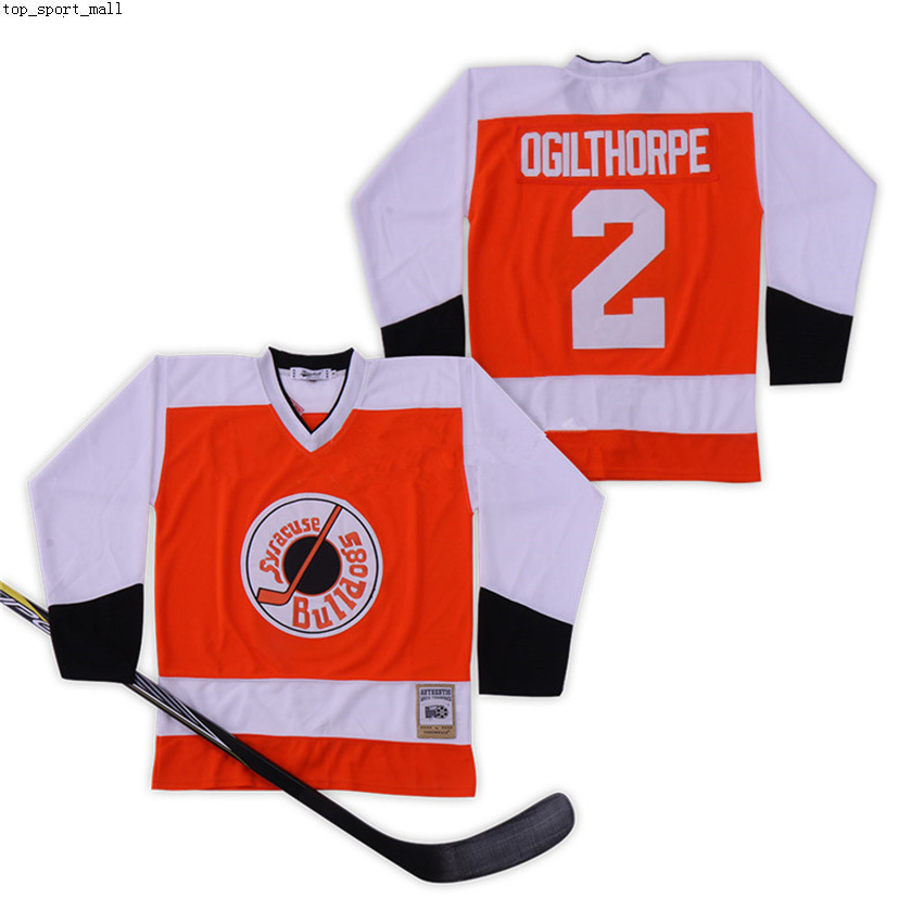

Movie Syracuse Bulldogs 2 Ogie Ogilthorpe Jersey Slap Shot SlapShot College Ice Hockey Breathable Team Color White All Stitched Hot Sale as, Orange