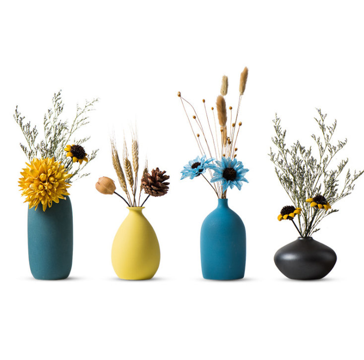 

Nordic style ins Jingdezhen ceramic vase flower arrangement dried flowers simple and creative hydroponic flower living room home furnishings