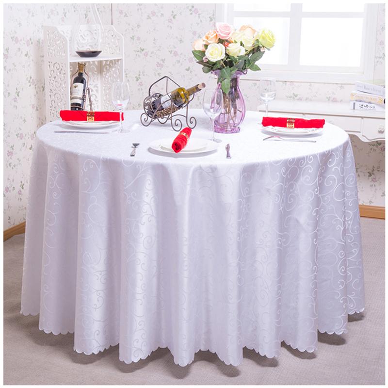 

180x180cm White Round Table Cloth Lace Edge Tablecloths for Wedding Restaurant Hotel Party Table Cover Manteles Para Mesa