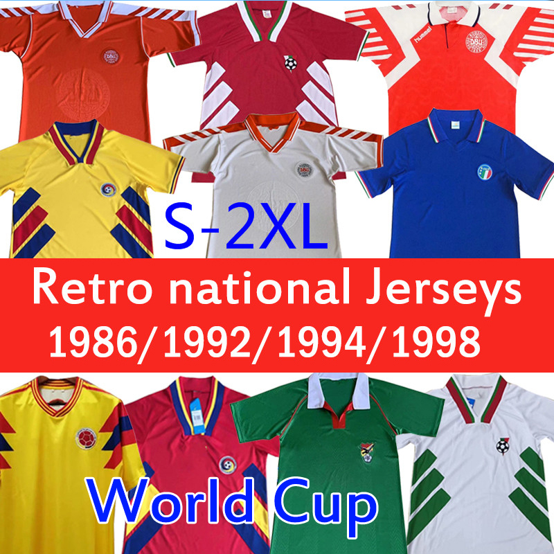 

national team vintage classic Retro soccer jerseys ITALYS 1986 Bolivia Romania Home 1994 Bulgaria Denmark 1992 98 football shirt, 1 italy 1986 home
