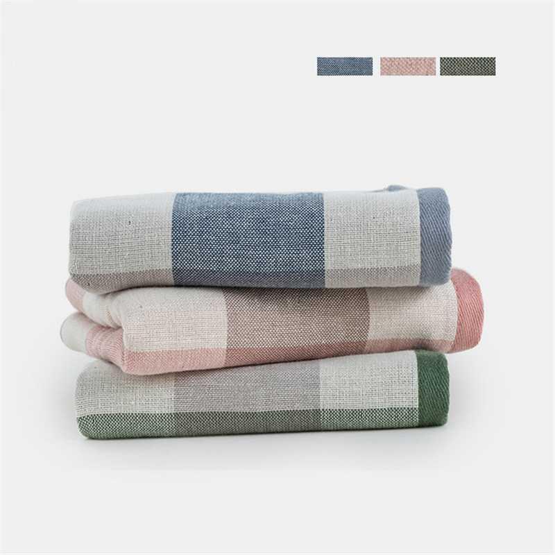 

Spring and summer towel bath towel large grid style cotton adult children1, Green