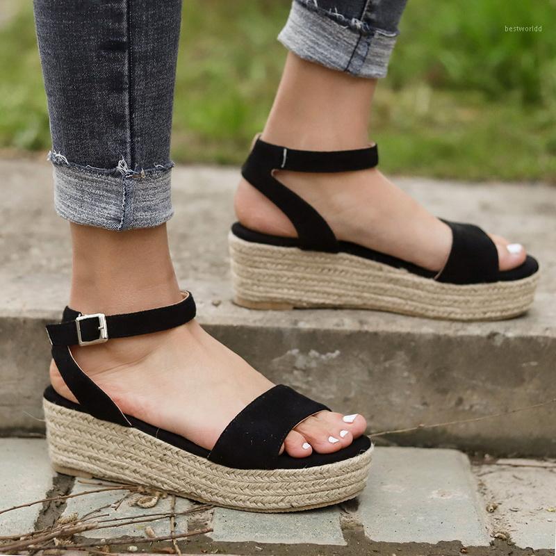 

LOOZYKIT Sommer Platform Sandals 2020 Fashion Women Strap Sandal Wedges Shoes Casual Peep Toe espadrille femme1, Color2