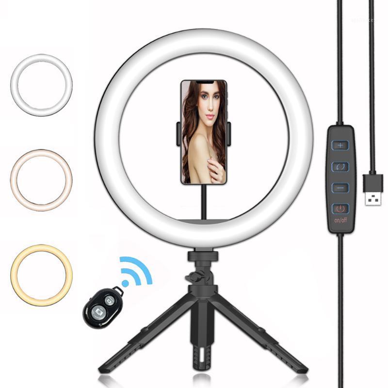 

LED Ring Light Kit 10in USB Powered Selfie Ring Light with Ball Head Phone Holder Clamp Desktop Tripod for Live Streaming1