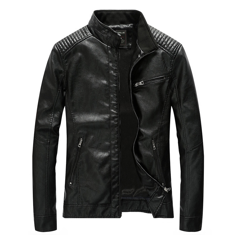 

2021 The New Autumn Winter of the Casual Men Wear Turtlenecks Motorcycle Jacket Fine Quality Men's Leather 02rw, Burgundy
