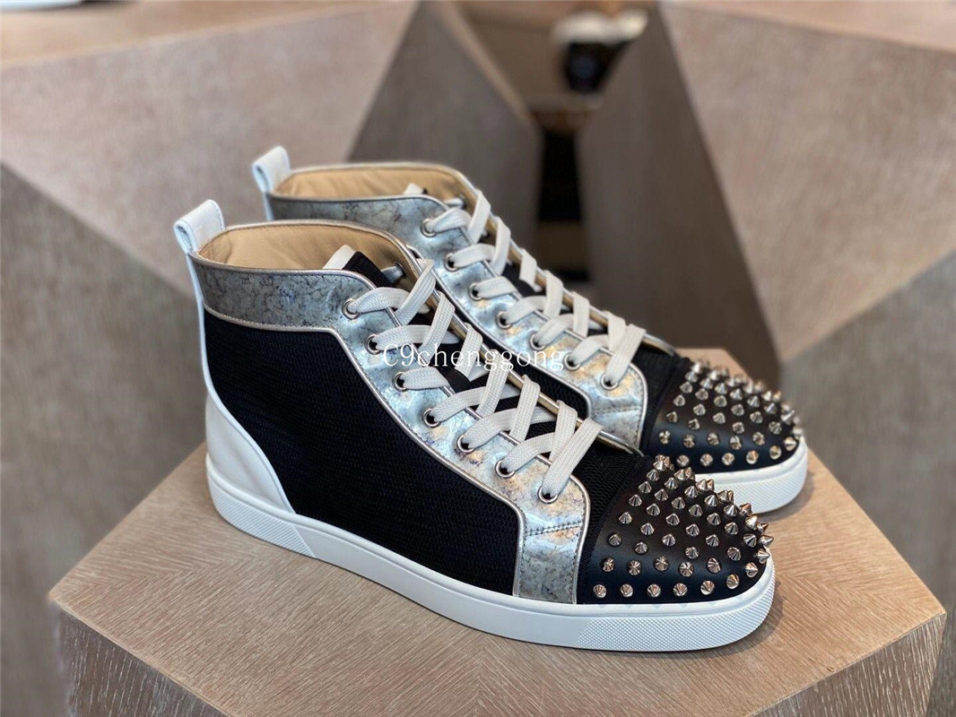 Populaire 20s Brands Baskets de fond rouge Hommes Femmes Casual Chaussures Spikes Strass Top Qualité Sports de plein air Robe de soirée Vêtements
