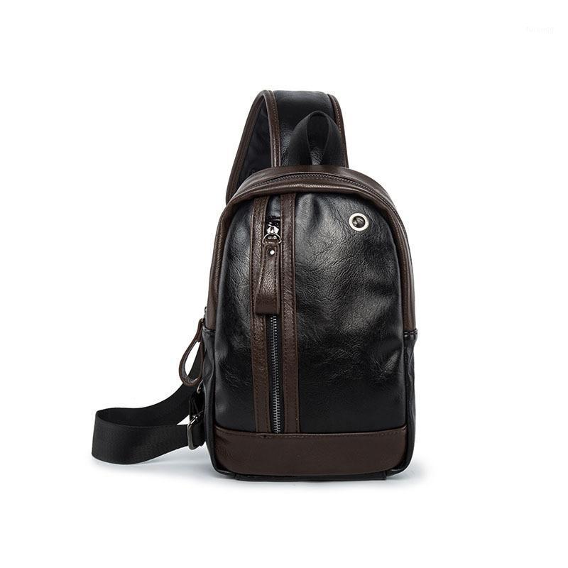 

New Male Chest Bag Fashion Leisure Soft Man High Quality Leather Korea Style Messenger Shoulder Bag For Teenager1, Black