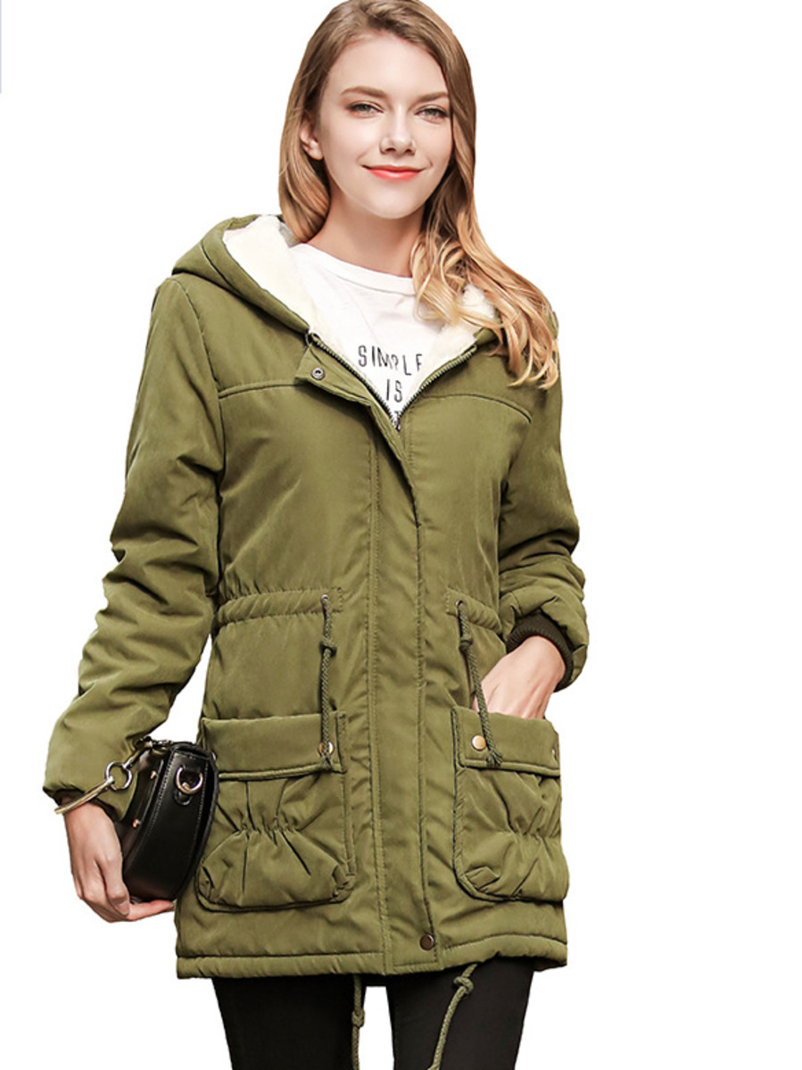 

Female winter new lambwool heat and thin mid-female length with hood quilted elegant jacket big size 8DLN, Black