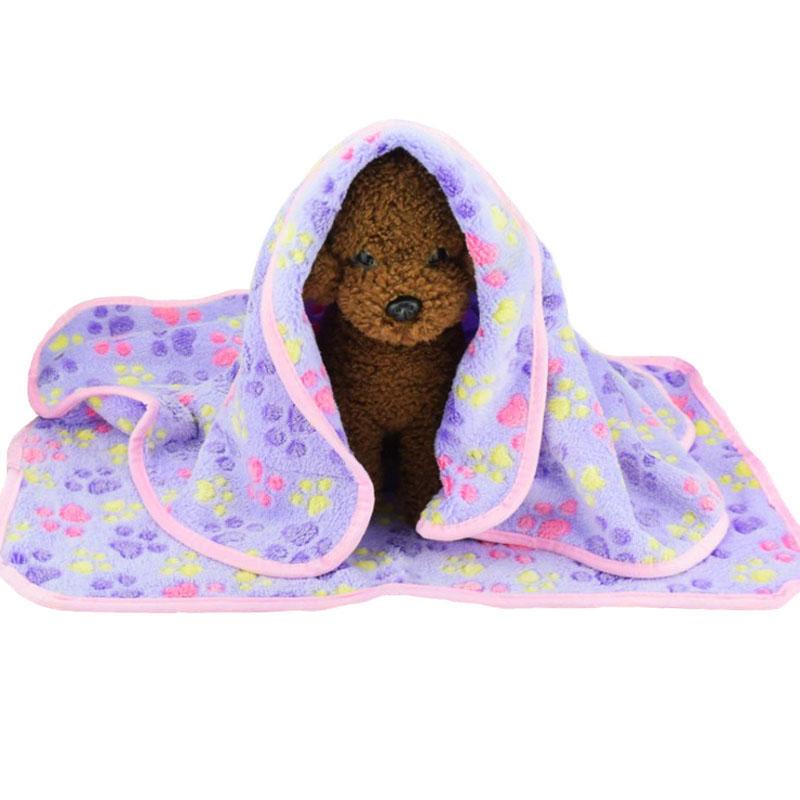 

Super Soft Flannel Fleece Cat Dog Bed Mats Foot Print Warm Pet Blanket Sleeping Beds Cover Mat For Small Medium Dogs Cats, Brown