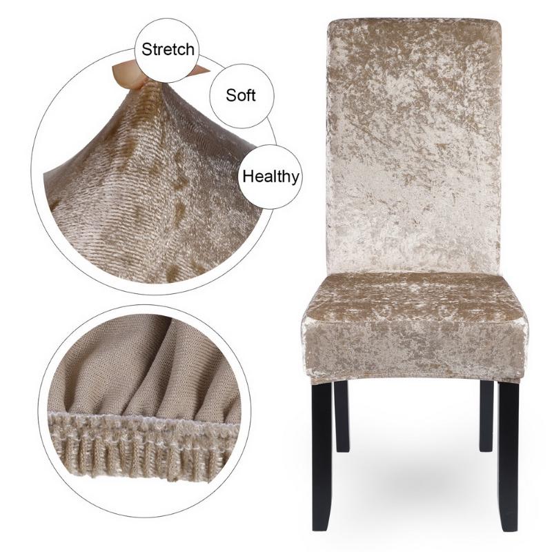 

Warm Solid Color Velvet Chair Cover Stretch Elastic Slipcovers Restaurant Weddings Banquet Hotel Chair Cover Home Deco