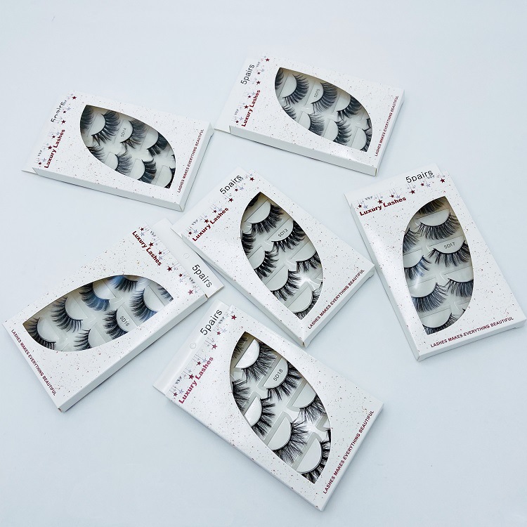 New Arrival Handmade Natural Mink False Eyelashes Set 5 Pairs Merry Christmas & Happy New Year Eddition Thick Fake Lashes Mink Drop Shipping-image-493111629