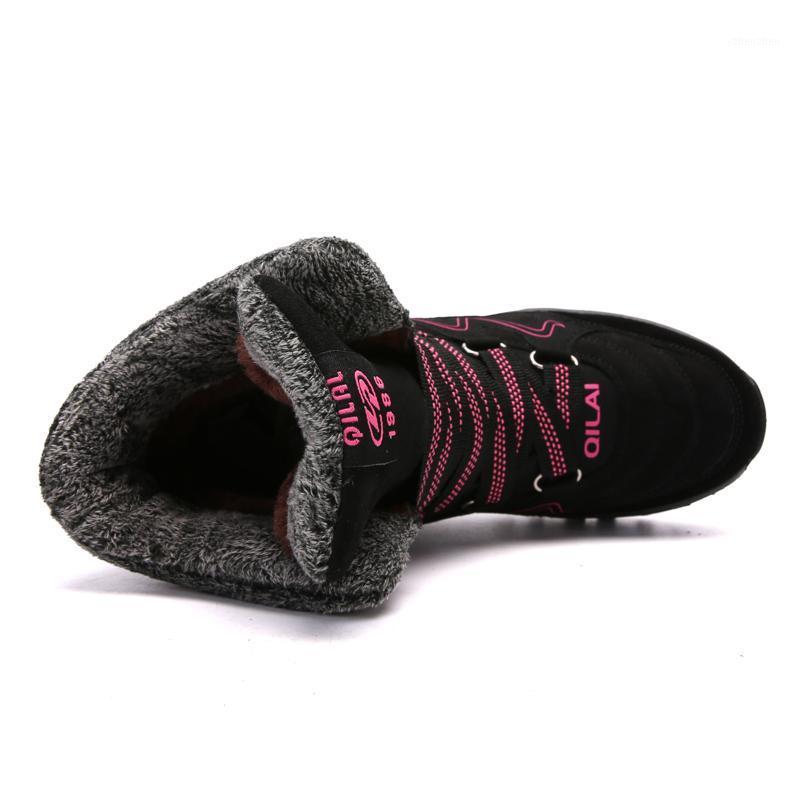 

Boots Arrival Fashion Suede Leather Women Snow Winter Warm Plush Women's Waterproof Ankle Flat Shoes 35-421, Red