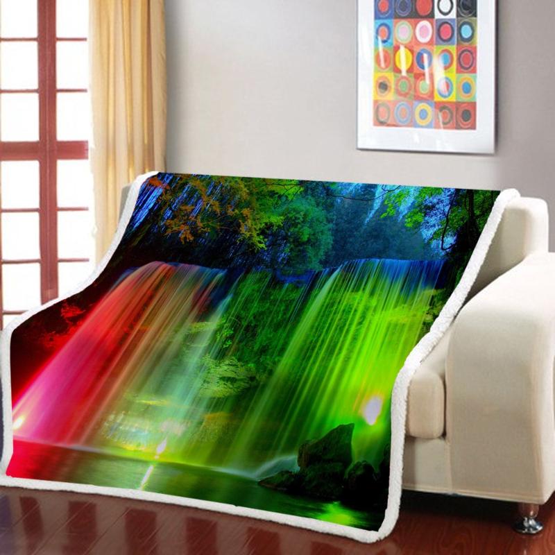 

Modern Nature Blanket 3D Printed Alpine Waterfall Blanket Bedroom Nap Office Adult Children Extra Heavy