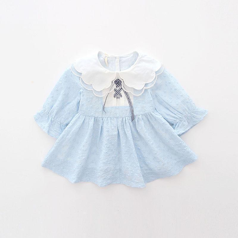 

Spring and Autumn New Lace Solid Color Sweet Girl Dress1, Pink