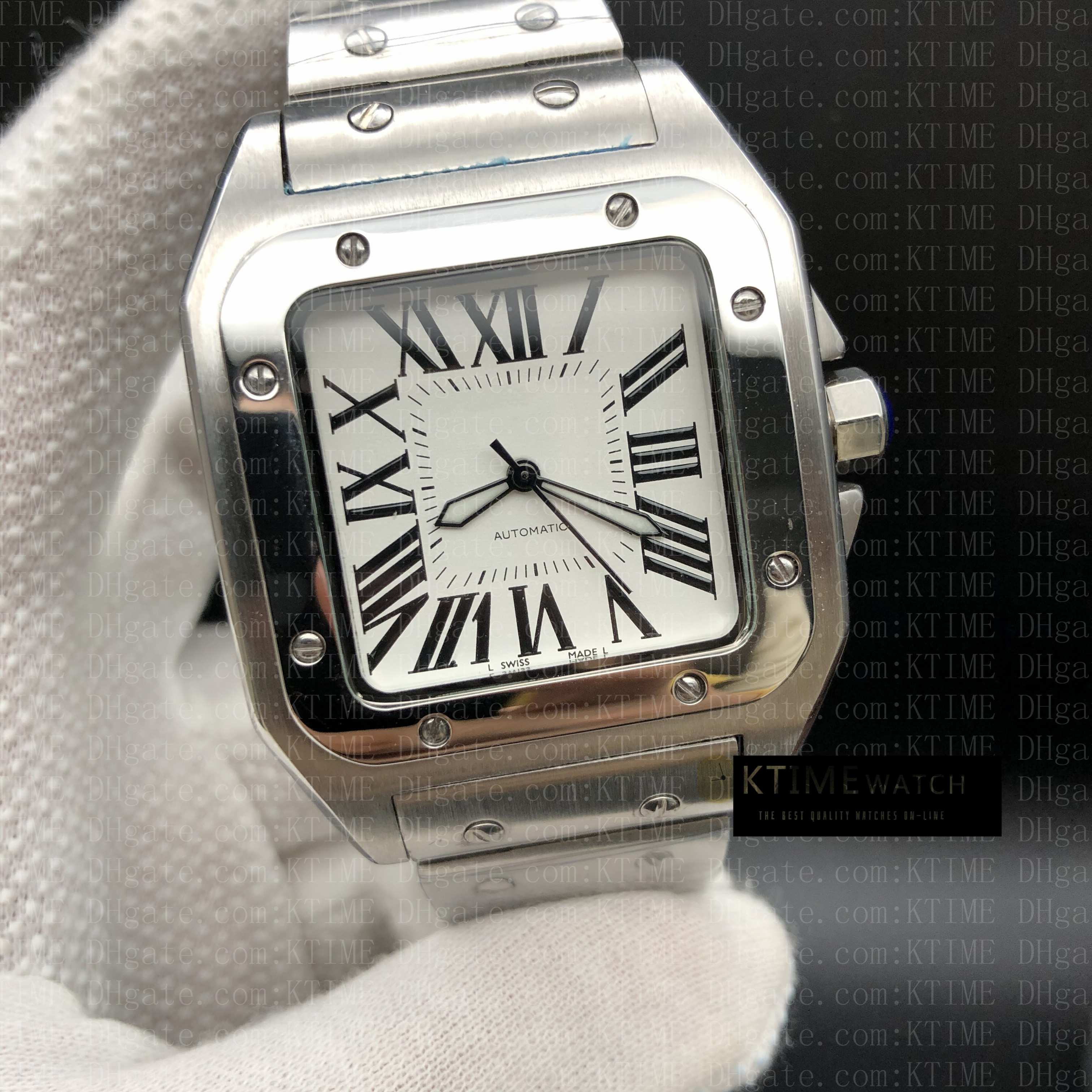 

Mens Watch Stainless Steel Casual Watches 2813 Automatic Movement Mechanical 39MM Silver Case Clasp Fashion WristWatches, Slivery;brown