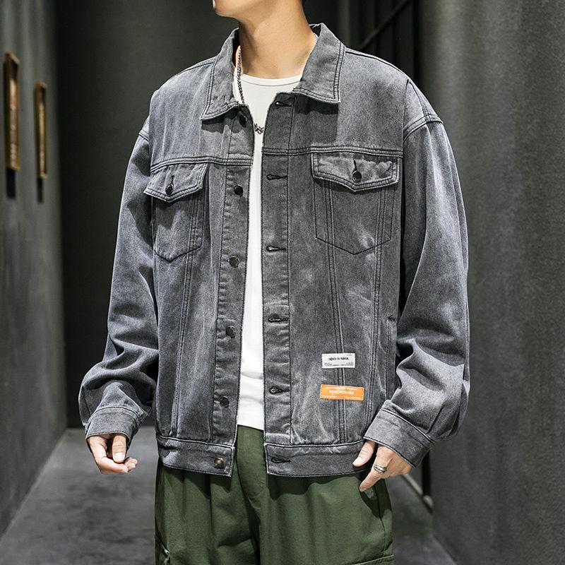 

2021 spring main push -5xl large new listing denim jacket men's Korean loose fashion overalls clothes Free shipping Best, Gray