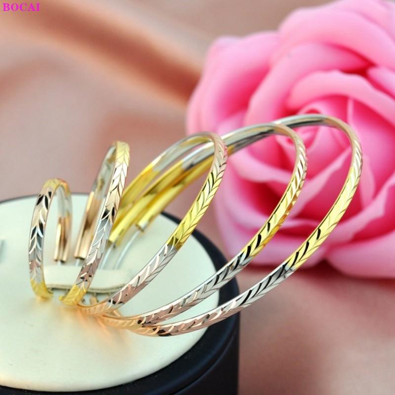 

BOCAI S925 Sterling silver earrings for women Big earring Thai silver color earbobs 2021 new fashion women's ear jewelry