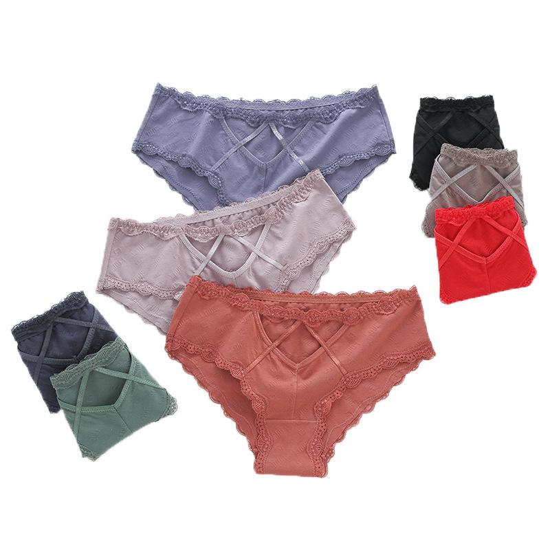 

Sexi Panti Pink Lingeri Pantys Panties Set Women's Cotton Underwear Lace Sexy Girls Briefs Women's Low-waist Underwear, Brown panties 1pcs