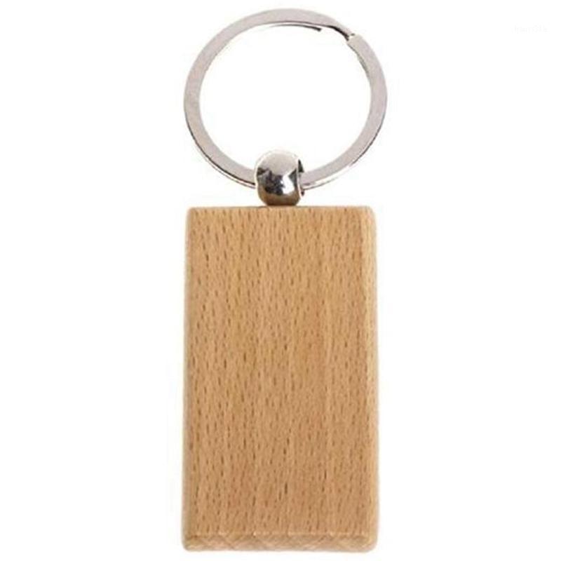 

60Pcs Blank Rectangle Wooden Key Chain Diy Wood Keychains Key Tags Can Engrave Diy Gifts1