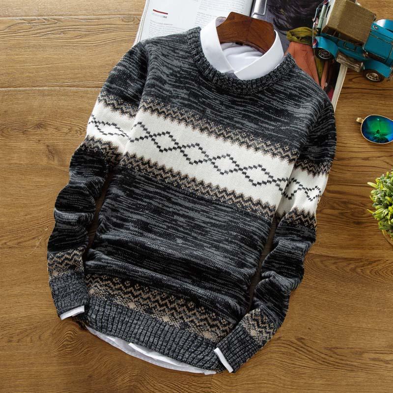 

2020 Winter Brand Pullover Sweater Brand Knitting Long Sleeve O-neck Slim Korean Fashion Clothes Men Sweater Korean Style Y, Red