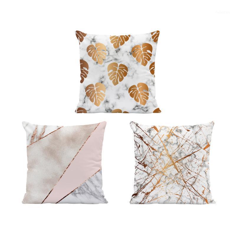 

Golden Geometric Simple Pillowcase Pineapple Leaf Text Line Cushion Cover Home Decoration Sofa Peach Skin 45*45Cm Pillowcase1, 10