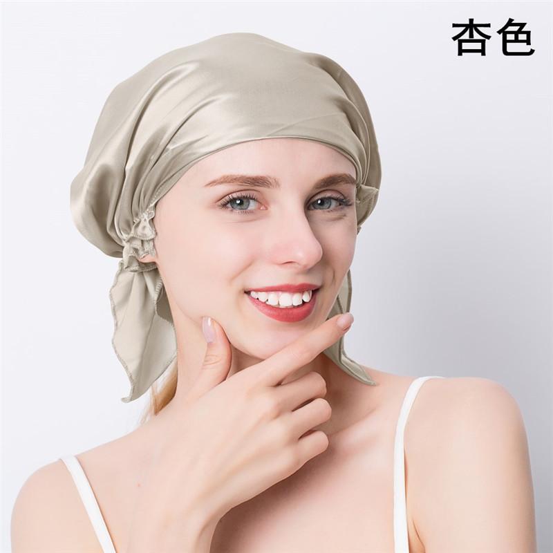 

Free Shipping China High Quality 100 % Silk Silk Fabric Night Cap Home Night Cap Beautiful Bonnet Hats for Women