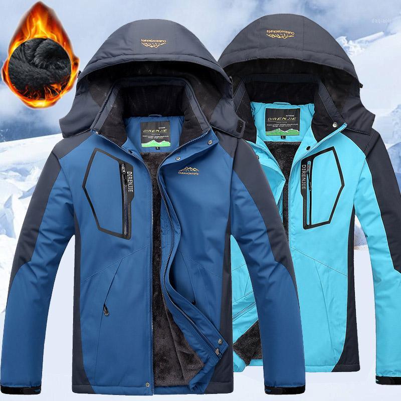 

Outdoor Fleece Winter Jacket Men Thermal Hooded Sports Hiking Camping Ski Outwear Windproof Waterproof Windbreaker Plus Size Hot1, Army green