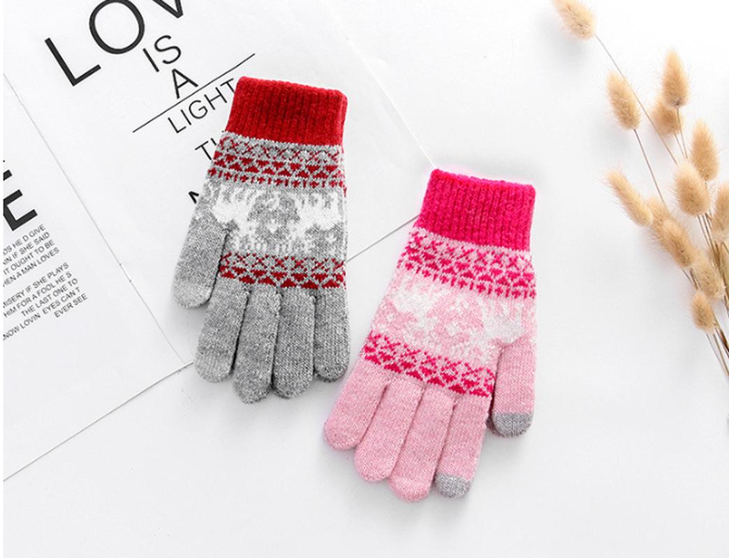 

Fashionable and Cute Touch Screen Gloves, Women's Winter Warmth and Fluff Thickening Female Students Riding Knitted Gloves