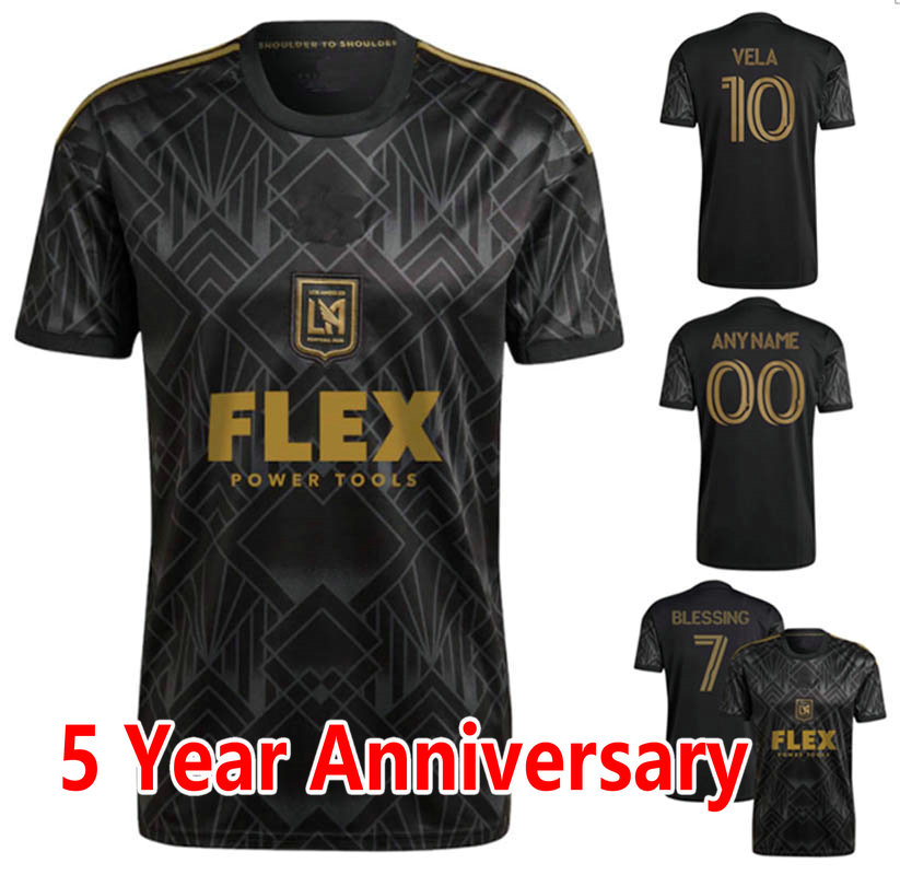 

2022 LAFC SOCCER JERSEY 5 Year Anniversary kit VELA CHICHO fans player version 22 23 BLESSING OPOKU GINELLA ACOSTA Los Angeles FC football shirt mykit, Fans version 21-22 home