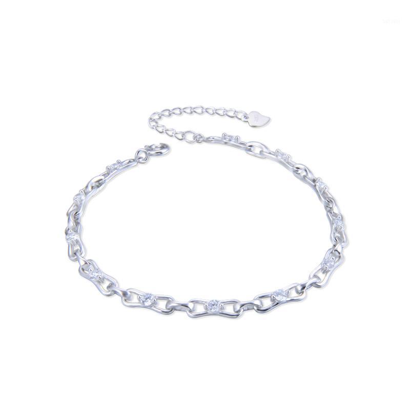 

18 Cm Wholesale Bracelet Female Jewelry Sterling Silver Zircon Simple Bracelet Female Korean Fashion Bow Tie Hand Accessories1