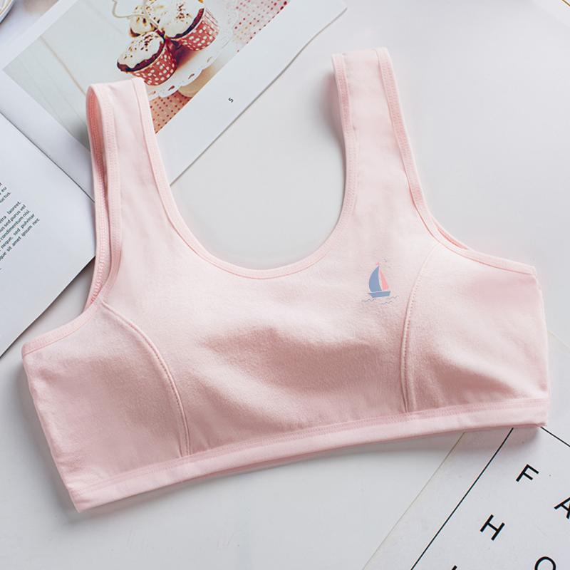 

Little Girls Soft Sport Bra Cotton Spandex Small Vest Design Wireless Bralette FOU99, Green