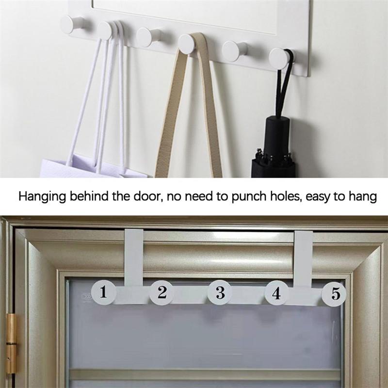 

TTLIFE 5 Hooks No Trace Durable Door Hook Wall Hanger Hat Durable Bearing Decorative Hooks Cloth Rack Kitchen Bedroom 39.5*11cm