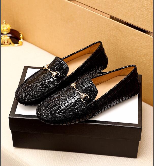 

New Arrival Mens Gommino Loafers Dress Drive Designer Office Stripe Leisure Cow Leather Shoes Size 38-45, With brand logo