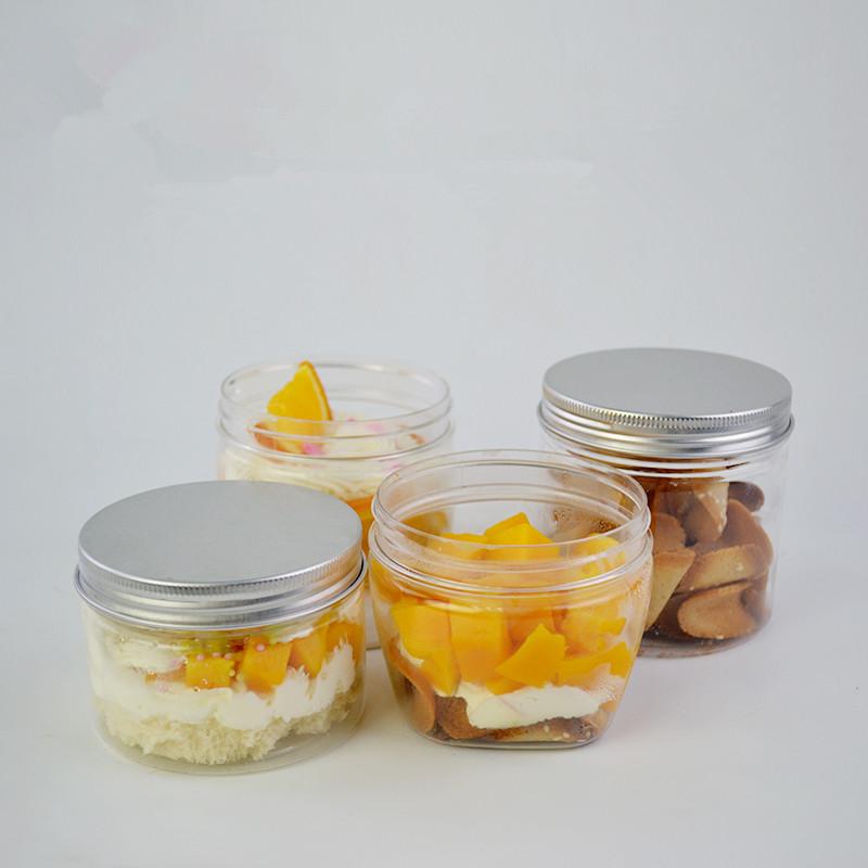 

20pcs 250ml 350ml PET Cake Box Net Red Creative Ice Cream Box Dessert Jar Plastic Mousse Packaging Cookie Bucket With Lid