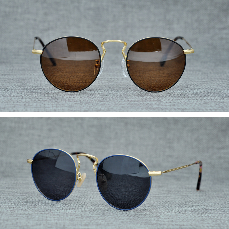 

2021 New Round Retro Titanium for Women and Polarized Man Vinatge Uv400 Protection Sunglasses Grade Eyeglasses T3ew