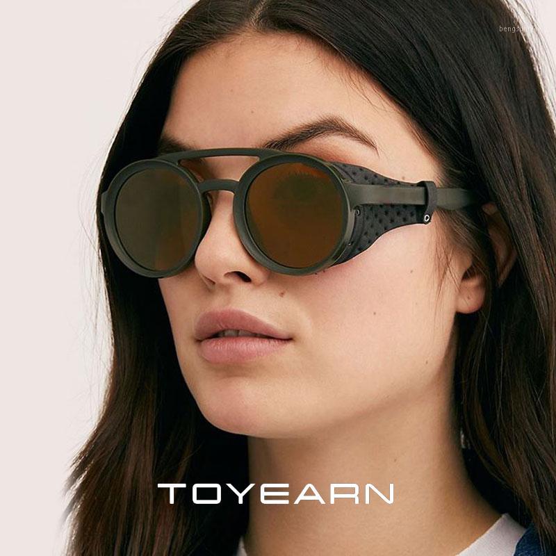 

Sunglasses 2021 Classic Brand Design Fashion Round Steampunk Men Women Vintage Leather Wrap Sun Glasses For Male Retro Goggle1