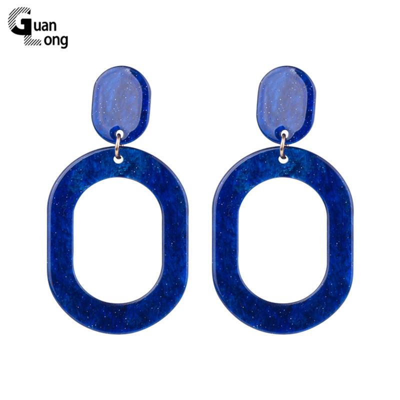 

GuanLong Vintage Dangle Fashion Resin Earring Women Big Long Geometric Acrylic Drop Earring Female Wedding Gift Dangling Jewelry