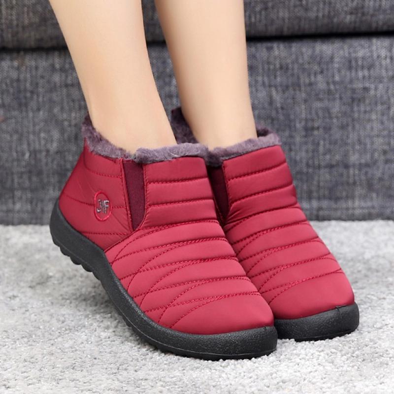 

Women Leisure Plus Velvet Boots For Winter Keep Warm Old Beijing Cotton Shoes Plush Insole Snow Shallow Waterproof Flat Shoes, Black