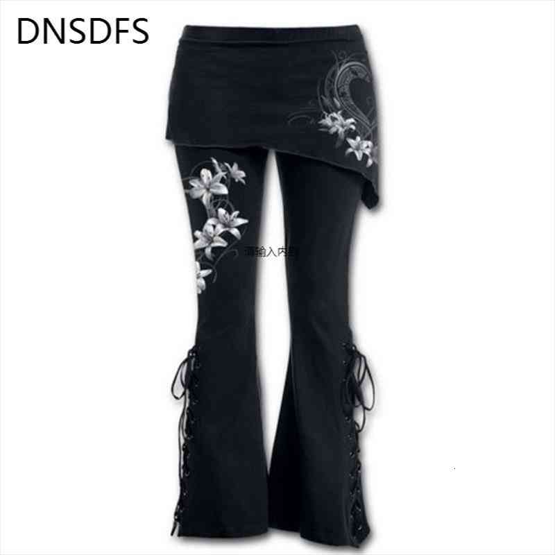 

Brand Women Plus Size 5xl Trousers Fashion Flower Printed Sexy Bandage Stretch Large 4 5 Flare Pants Cotton Blends Pants Black, Black;white