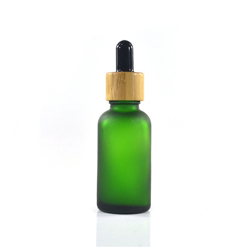 

essential oil glass dropper bottle with bamboo lid serum bottles frosted green blue amber clear 10ml 15ml 20 30ml 50ml 21 G2