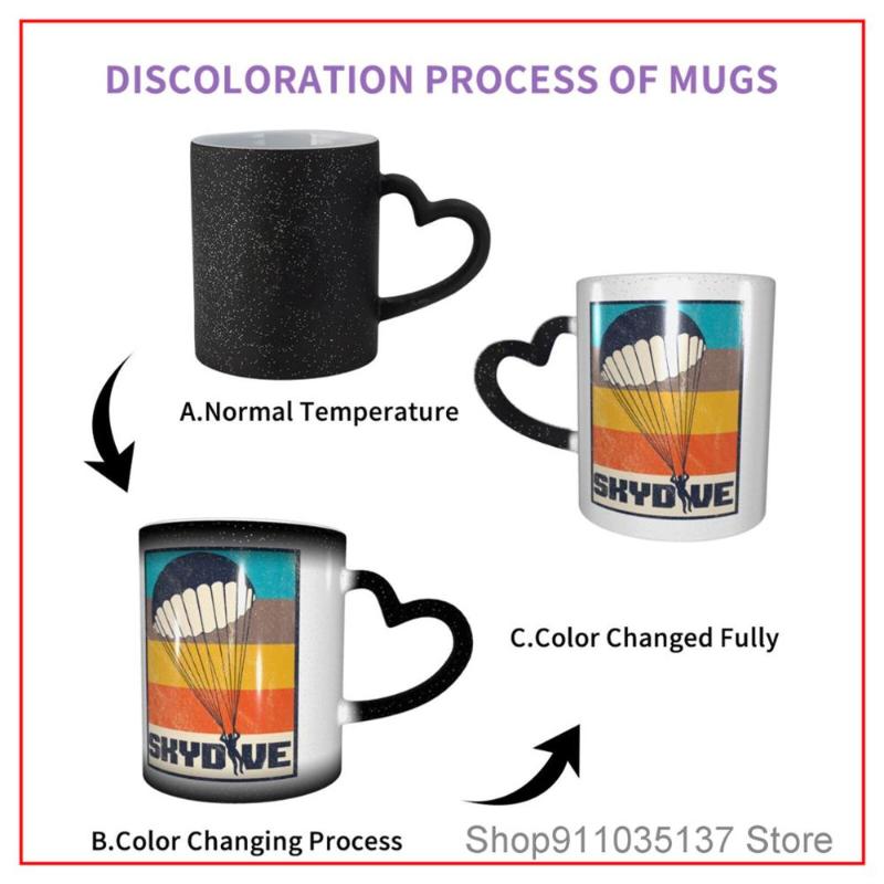 

Skydive Retro Extreme Sports Skydiver Parachute Skydiving coffee K mugs glass cups tazas set disposable solo holder donut