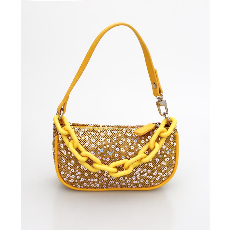 

2020 Designer Colorful Sequin Handbags With Acrylic Chain Underarm Shoulder Bags Ins Popular Handbag For Women Lady Small Purses, Black