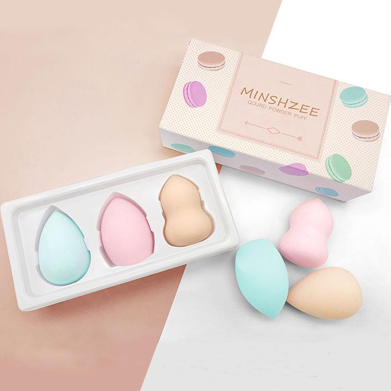 

3 Sets of Beauty Sponge Gourd Powder Puffs with Both Wet and Dry Makeup Sponge Powder Puffs with Single Color Makeup Cosmetics