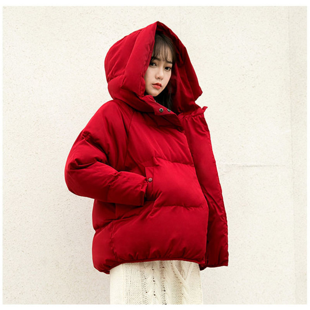 

Winter Short New Fashion Loose Down Cotton Jacket Female Thick Warm Bread Clothing Student Coat Women Parka, Beige