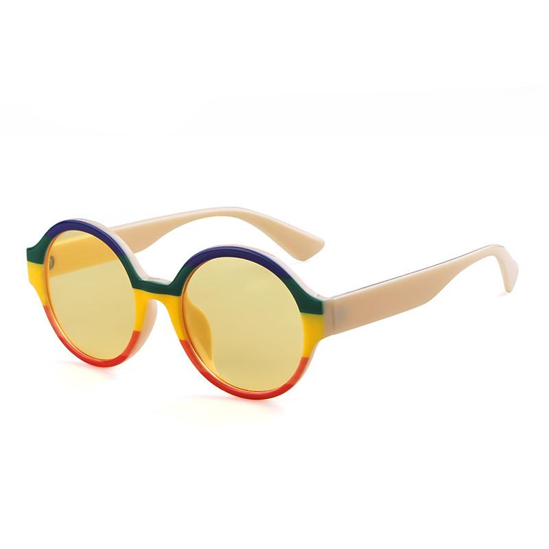 

Color mix sunglasses women men 2020 high quality round sun glasses vintage shades for women feminino