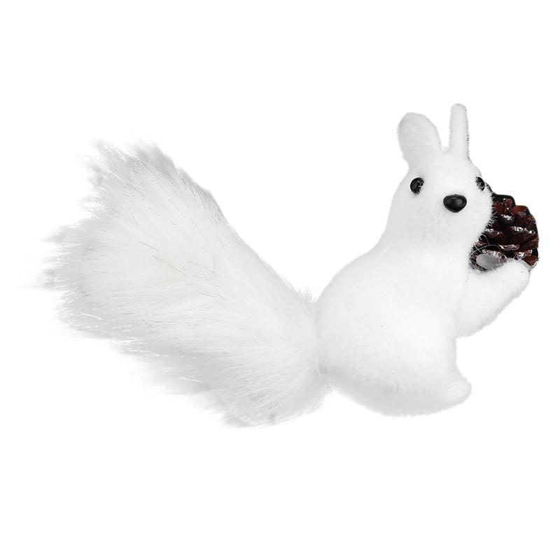 

1Pc Chirstmas Squirrel Figurines Tufting Foam Crafts for Home Decoration White (Standing Squirrel