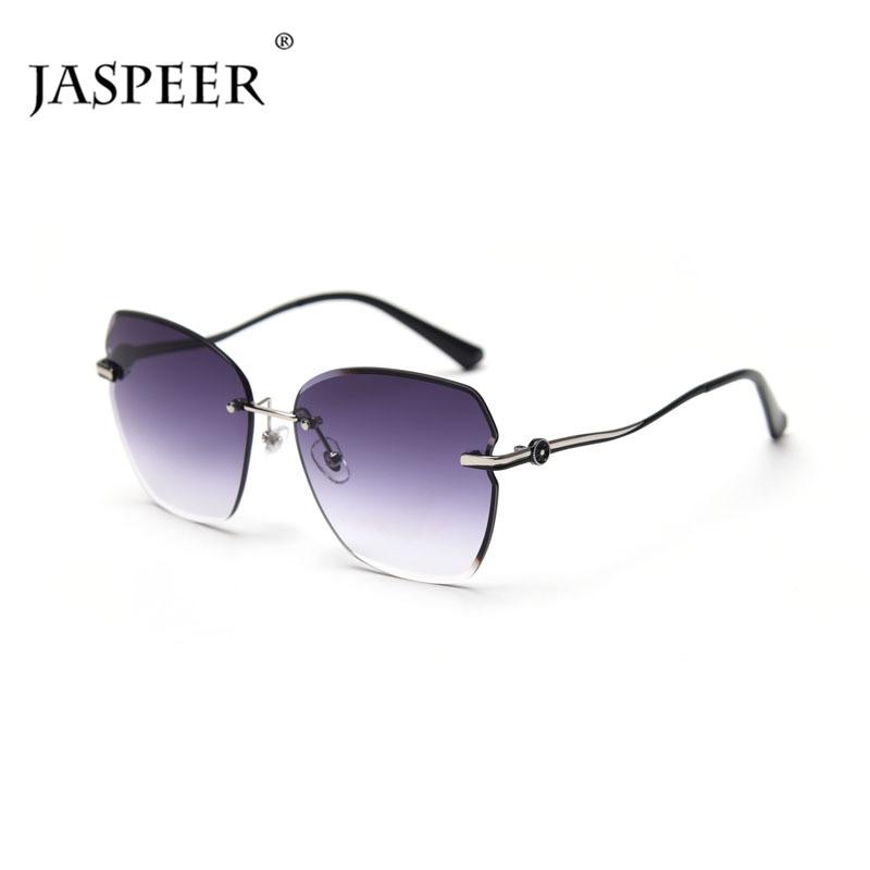 

JASPEER Rimless Gradient Sunglasses Men Women Fashion UV400 Glasses Oversized Sun Glass Trendy Sun Glasses Brand Designer